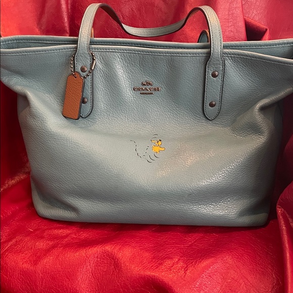 Coach limited edition Peanuts City Zip tote in ocean blue - Picture 2 of 7